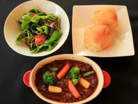 Beef stew and Salad Bucket